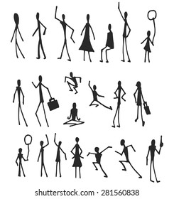 Set of doodle people