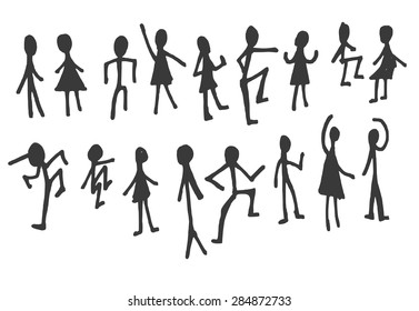 Set of doodle people