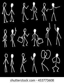 Set of doodle people collaboration isolated vector