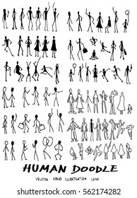 Set of doodle people vector illustration
