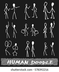 Set of doodle people vector illustration