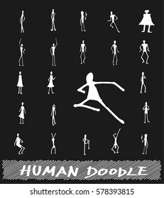 Set of doodle people vector illustration