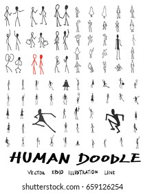 Set of doodle people vector illustration