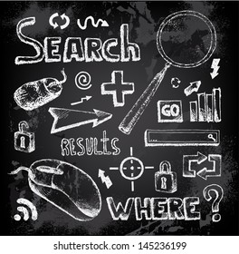 Set of doodle search elements