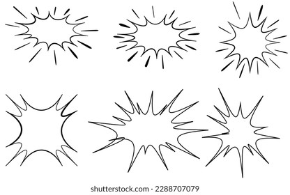 Set doodle shapes for message. Pencil sketches. Hand drawn scribble shapes and star. A set of doodle line drawings. Vector design elements, vector art illustration 8