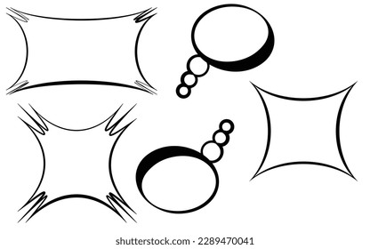 Set doodle shapes for message. Pencil sketches. Hand drawn scribble shapes and star. A set of doodle line drawings. Vector design elements, vector art illustration 8