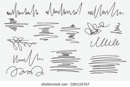 set of doodle sketchy pen and scribble isolated on white background, hand-drawn vector illustration