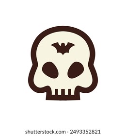 Set of doodle skulls with bones
