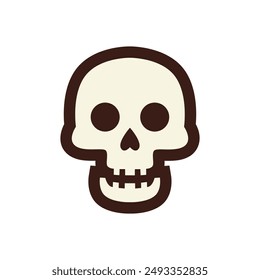 Set of doodle skulls with bones