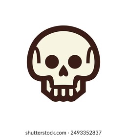 Set of doodle skulls with bones