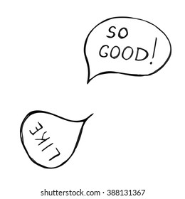 Set of doodle speech bubble on white background. Vector illustration