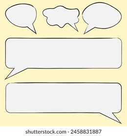 conjunto de Formas de burbujas de habla de garabatos. VECTOR EPS 10.
