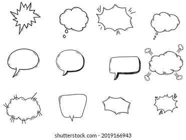 Set of Doodle Speech Bubbles