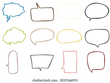 Set of Doodle Speech Bubbles