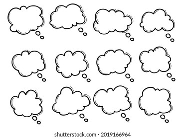 Set of Doodle Speech Bubbles