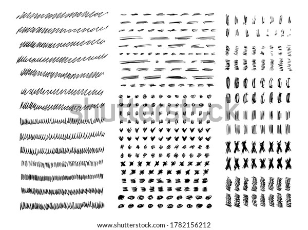 Set of doodle style various marker borders,\
wavy lines and strokes. Black hand drawn design elements on white\
background. Vector\
illustration