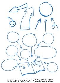 Ilustración de un conjunto de símbolos de Doodle