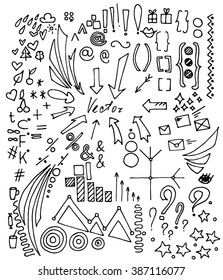 set of doodle symbols