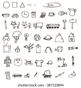 set of doodle symbols