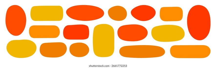 Set of doodle text boxes, irregular shapes vector elements