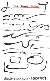 Set of Doodle Title Border Paint Brush Effect