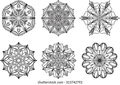 Set of doodle vector elements on white background