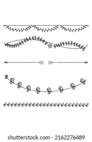 Set of doodle vines line.