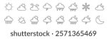 Set of Doodle Weather Icons 