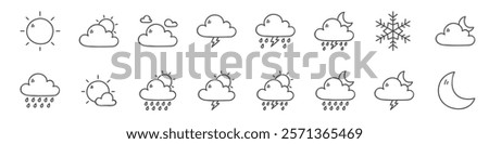 Set of Doodle Weather Icons 
