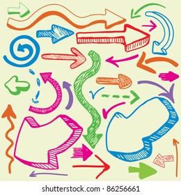 Set of Doodled Arrows