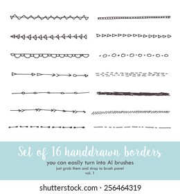 Set of doodled borders. Vol. 2