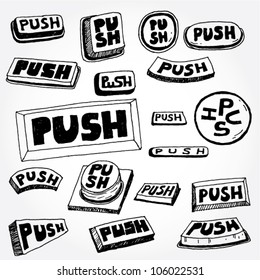 Set of Doodled Push Buttons