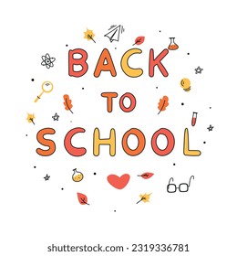 : set of doodles elements for school, doodle school, school theme, school doodles, inscription in a notebook, training, lessons, time for training, set of education icons