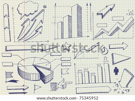 set of doodles. graphics and diagrams