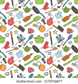 Set of doodles on the theme of cuisine and cooking.