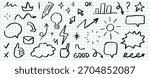 A set of doodles for presentations, infographics, and educational projects. Various hand drawn design elements.
