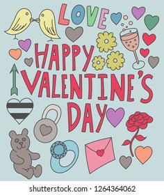 Set of doodles Valentine's day 