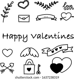 set of doodles for Valentine's day, vector elements