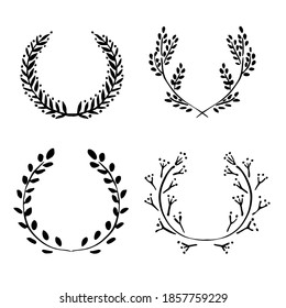 Juego de siluetas negras vectoriales Doodles
