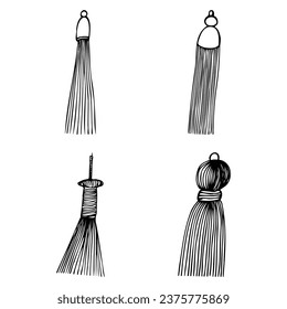 Hanging Decorative Tassel Vector Art & Graphics