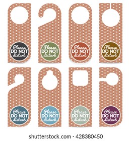 Set Of Door Hanger Please Do Not Disturb Vector Illustration