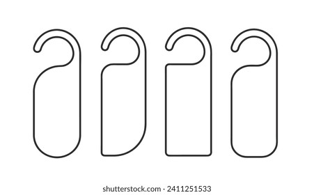 set of door hanger template outline vector illustration