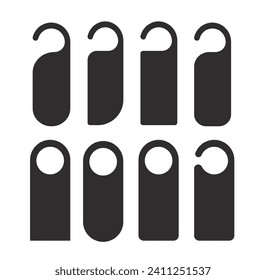 set of door hanger template outline vector illustration