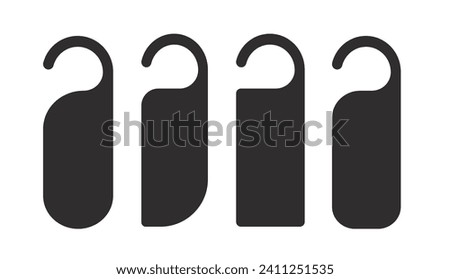 set of door hanger template outline vector illustration