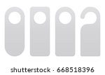 Set of door hangers isolated on white background. Door hanger mockup. Vector illustration