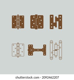 a set of door hinge icons design template. Trendy style, vector eps 10