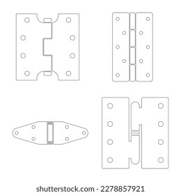 a set of door hinge icons design template. Trendy style, vector eps 10