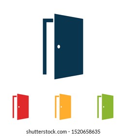 set of door icon vector illustration logo template