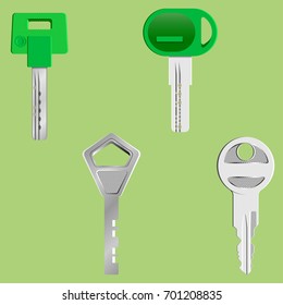 Set of door keys. Vector illustration EPS10