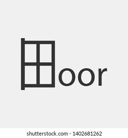 Set of door logo vector icon illustration design